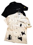 画像7: LIN (リン） Lamy and Earl   黒猫 刺繍 ガーゼ 半袖シャツ   AL-75043 オフホワイト (7)
