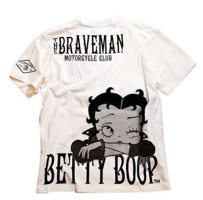 画像2: THE BRAVEMAN / betty boopコラボ  プリント 刺繍 Tシャツ (ベア天竺）BBB-2218 