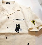 画像3: LIN (リン） Lamy and Earl   黒猫 刺繍 ガーゼ 半袖シャツ   AL-75043 オフホワイト (3)
