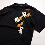 画像4: 今昔 ( KON-JAKU )   [  狐火 ] 刺繍 Tシャツ　KJ-21020 (4)
