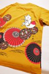 画像4: 今昔 ( KON-JAKU )   [ 琵琶狐と笛狐 ]  プリント 刺繍 Tシャツ　KJ-22001 (4)