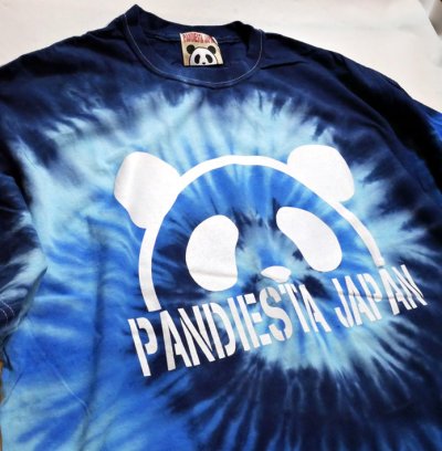 画像1: Pandiesta Japan （パンディエスタ) タイダイ ビックTシャツ プリント   582358 ネイビー