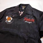 画像5: vanson  (バンソン） tom&jerry コラボ 刺繍  ボーリングシャツ  TJV-2221 ブラック (5)