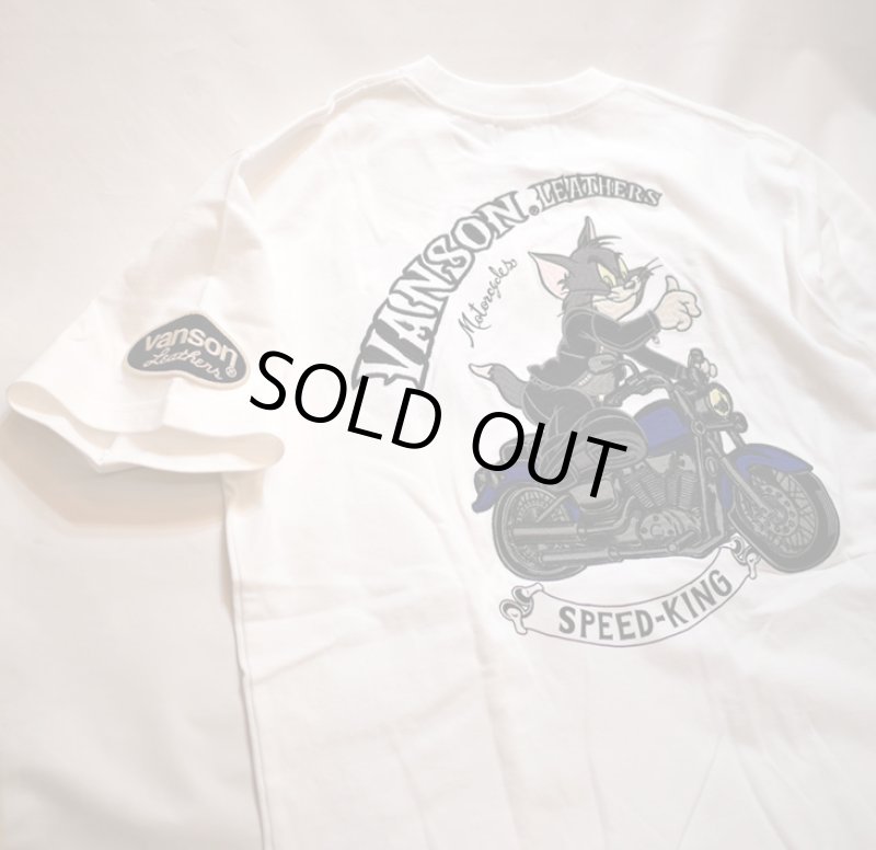 画像3: vanson  (バンソン） tom&jerry コラボ 刺繍  Tシャツ  TJV-2215 (3)