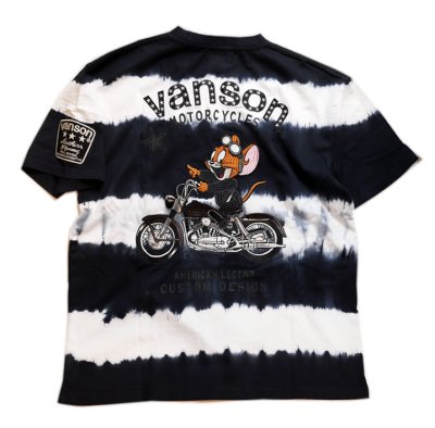 画像1: vanson  (バンソン） tom&jerry コラボ 刺繍  Tシャツ  TJV-2214