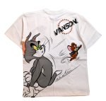 画像3: vanson  (バンソン） tom&jerry コラボ  プリント 刺繍  Tシャツ  TJV-2225 ベア天竺 (3)