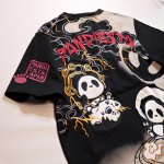 画像3: Pandiesta Japan （パンディエスタ) [ 風雷パンダ ] プリント  刺繍  Tシャツ 582871 ブラック (3)