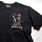 画像4: vanson  (バンソン） / ROAD RUNNER Tシャツ  刺繍 LTV-2208 ブラック (4)