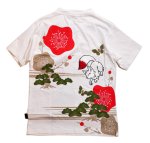 画像7: 今昔 ( KON-JAKU )   [ 松梅で縁起よこいこい  ]  プリント 刺繍 Tシャツ　KJ-22003 (7)
