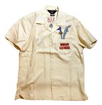 画像2: vanson  (バンソン） ルーニーテューンズ コラボ COYOTE  刺繍  ボーリングシャツ  LTV-2209 オフホワイト (2)