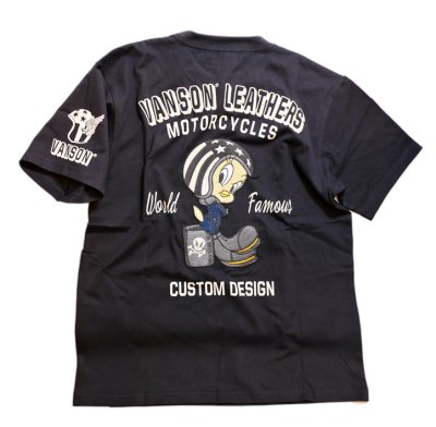 画像2: vanson  (バンソン） / トゥィーティー コラボ Tシャツ  刺繍 LTV-2205 