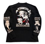 画像9: THE BRAVEMAN / BETTY BOOP コラボ   天使と悪魔 ベティー 刺繍 長袖Tシャツ BBB-2228 ベア天竺 (9)
