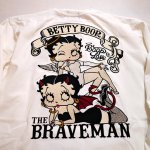 画像8: THE BRAVEMAN / BETTY BOOP コラボ   天使と悪魔 ベティー 刺繍 長袖Tシャツ BBB-2228 ベア天竺 (8)