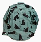画像8: 黒猫  手書き風プリント  長袖シャツ  日本製 (8)