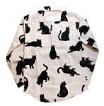画像3: 黒猫  手書き風プリント  長袖シャツ  日本製 (3)
