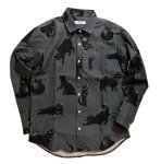 画像10: 黒猫  手書き風プリント  長袖シャツ  日本製 (10)