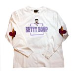 画像2: BETTY BOOP × LOWBLOW KNUCKLE コラボ [ 超絶★セクシーBETTY ] 刺繍 長袖Tシャツ 592866 (2)