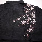 画像6: 再入荷 花旅楽団  [ 枝垂れ桜  ] 刺繍  桜ジャガード シャツ LS-003  (6)