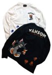 画像1:   VANSON (バンソン）tom&jerry コラボ  刺繍 長袖Tシャツ  TJV-2232 (1)