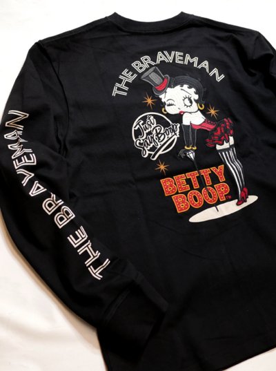 画像2: THE BRAVEMAN / BETTY BOOP コラボ   ベティー 刺繍 長袖Tシャツ BBB-2302