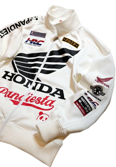 画像1: Honda Pandiesta コラボ HRC WING フルジップジャージ  592504 ホワイト