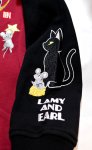 画像5: LIN (リン） Lamy and Earl  ランダムラミ ZIPパーカー ( 裏毛 ）刺繍  AL-75075 ワイン／ブラック (5)