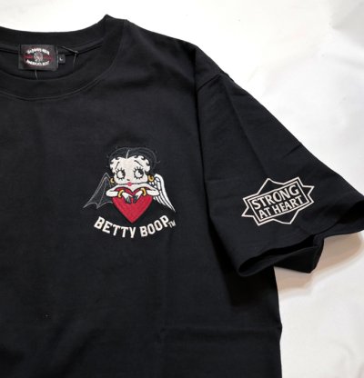画像2: THE BRAVEMAN / Bettyboop コラボ [ 天使と悪魔ベティー ] 刺繍  プリント Tシャツ  BBB-2316 ブラック