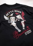 画像5: THE BRAVEMAN / Bettyboop コラボ [ 天使と悪魔ベティー ] 刺繍  プリント Tシャツ  BBB-2316 ブラック (5)