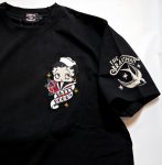 画像4: THE BRAVEMAN / Bettyboop コラボ [ セーラーベティー ] 刺繍  プリント Tシャツ  BBB-2313 ブラック (4)