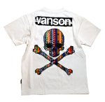 画像1: vanson  (バンソン）スカル  刺繍  （昇華転写プリント）Tシャツ  NVST-2312 ホワイト (1)