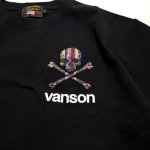 画像4: vanson  (バンソン）スカル  刺繍  （昇華転写プリント）Tシャツ  NVST-2312 ブラック (4)