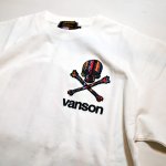 画像4: vanson  (バンソン）スカル  刺繍  （昇華転写プリント）Tシャツ  NVST-2312 ホワイト (4)