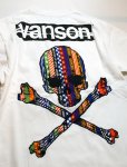 画像3: vanson  (バンソン）スカル  刺繍  （昇華転写プリント）Tシャツ  NVST-2312 ホワイト (3)