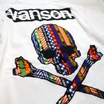 画像5: vanson  (バンソン）スカル  刺繍  （昇華転写プリント）Tシャツ  NVST-2312 ホワイト (5)