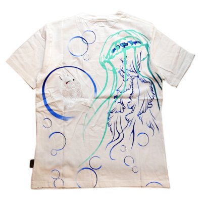 画像3: 今昔 ( KON-JAKU )   [ クラゲ ]  プリント 刺繍 Tシャツ　KJ-26013