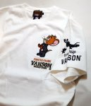 画像4: vanson  (バンソン） tom&jerry コラボ 刺繍  Tシャツ  TJV-2317 ホワイト (4)