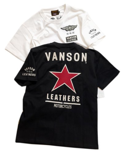画像2: vanson  (バンソン）ワンスター 刺繍 Tシャツ  NVST-2323 ブラック