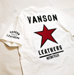 画像3: vanson  (バンソン）ワンスター 刺繍 Tシャツ  NVST-2323 ホワイト (3)
