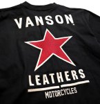 画像5: vanson  (バンソン）ワンスター 刺繍 Tシャツ  NVST-2323 ブラック (5)