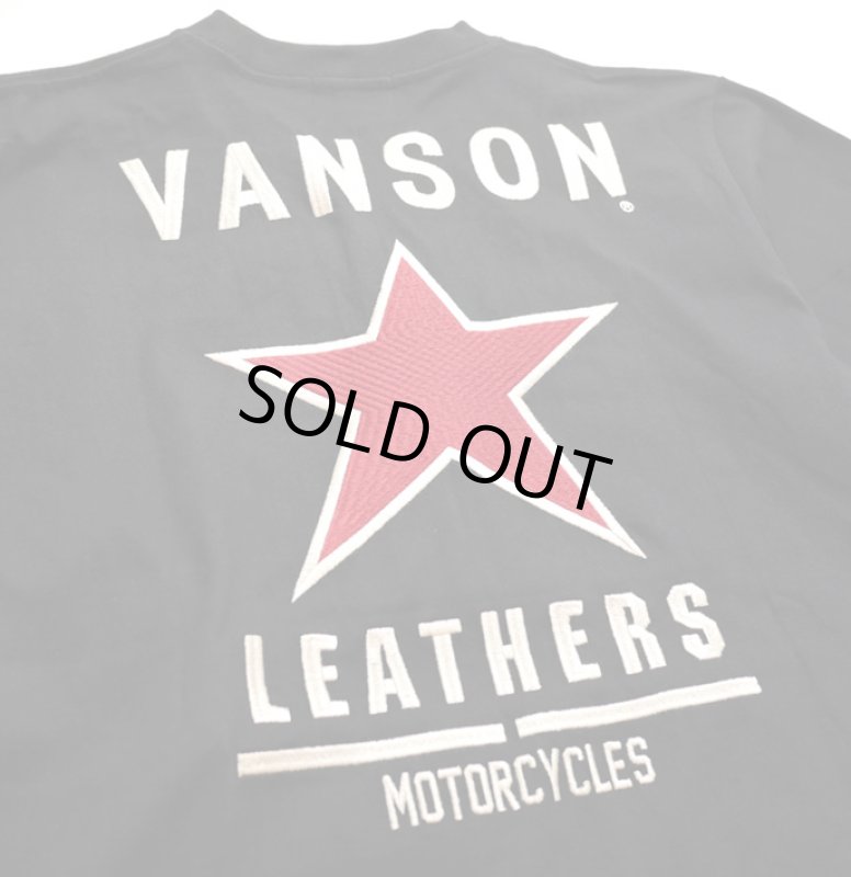画像5: vanson  (バンソン）ワンスター 刺繍 Tシャツ  NVST-2323 ブラック (5)
