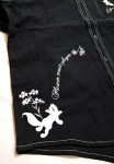 画像4:  今昔 ( KON-JAKU ) [ 草花の音楽演奏者 ]  ガーゼ 半袖シャツ  刺繍 KJ-29134 ブラック (4)