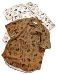 画像4: [ 猫顔]  プリント  半袖袖シャツ  日本製 70541 ブラウン (4)