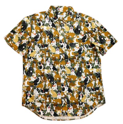画像1: [ フレンチブルドック ]  プリント  半袖袖シャツ  日本製 70543 ホワイト
