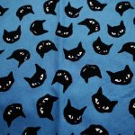 画像2: [黒猫顔]  プリント  半袖袖シャツ  日本製 70540 ブルー (2)