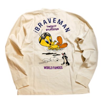 画像2: THE BRAVEMAN / トゥィーティー シルベスター コラボ 長袖Tシャツ 刺繍 LTB-2316