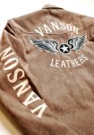 画像5: vanson(バンソン） 起毛プレーティング(フェイクスウェード）シャツ  刺繍 ワッペン NVSL-2304 ベージュ (5)