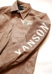画像4: vanson(バンソン） 起毛プレーティング(フェイクスウェード）シャツ  刺繍 ワッペン NVSL-2304 ベージュ (4)