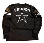 画像2: vanson(バンソン） 起毛プレーティング(フェイクスウェード）ロンT  刺繍 ワッペン  NVLT-2319 ブラック (2)