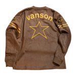 画像2: vanson(バンソン） 起毛プレーティング(フェイクスウェード）ロンT  刺繍 ワッペン  NVLT-2319 AMBER (2)