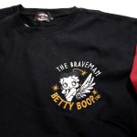 画像4: THE BRAVEMAN / BETTY BOOP コラボ 長袖Tシャツ [天使と悪魔 ]刺繍 BBB-2342 ブラック／ワイン (4)